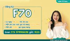 Gói Cước F70 Viettel 70K Có 3Gb+ Free Gọi< 10 Phút/ 30 Ngày