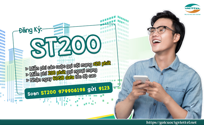 Đăng ký gói 4g st200 viettel 200k