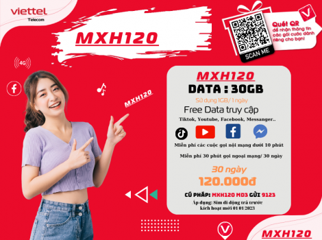 Cách Đăng Ký Gói Mạng Xã Hội Viettel 1 Tháng   
Ưu Đãi 2025