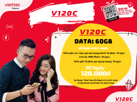 So sánh gói V120C và V120B Viettel có ưu đãi gì khác nhau