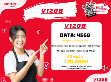 Điều kiện đăng ký gói cước V120B của Viettel 2025