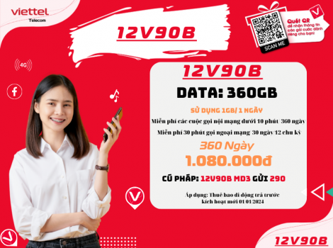 Đăng ký V90B Viettel sử dụng 12 tháng ưu đãi 2025