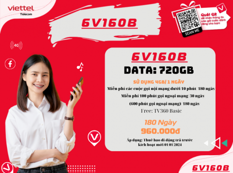 Đăng ký V160B Viettel sử dụng 6 tháng ưu đãi 2025