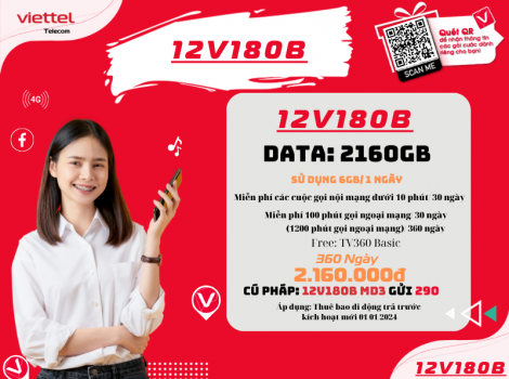 Đăng ký V180B Viettel sử dụng 12 tháng ưu đãi 2025