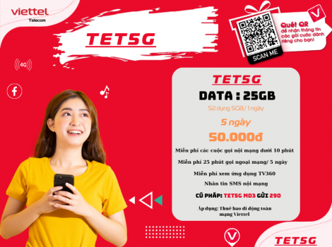Đăng Ký Gói TET5G Trải Nghiệm 5G Viettel Giá Rẻ Nhất 2025