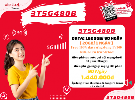 Cách đăng ký gói 5G480B Viettel chu kỳ dài 3 tháng ưu đãi 2025