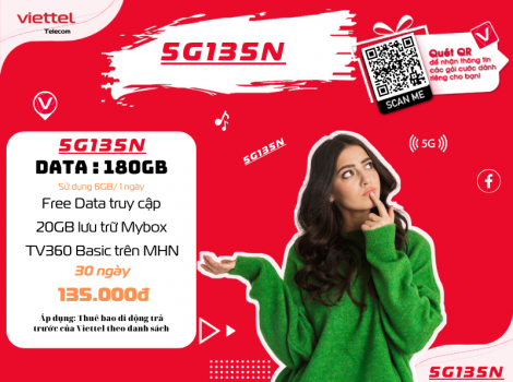 Đăng Ký Gói 5G135N Viettel Sử Dụng Trong 1 Tháng Ưu Đãi 2025