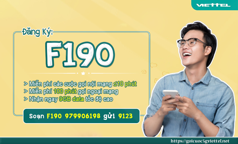 Đăng ký gói 4g f190 viettel
