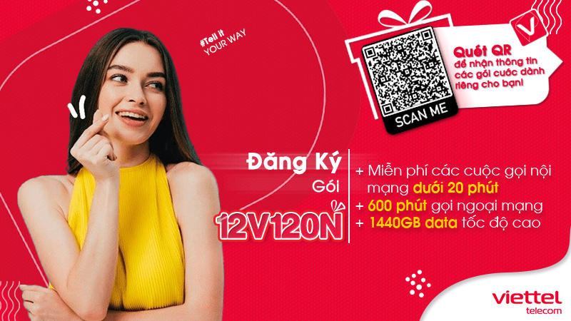 Gói cước 12V120N Viettel