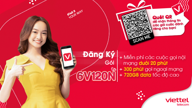 Gói cước 6V120N của Viettel